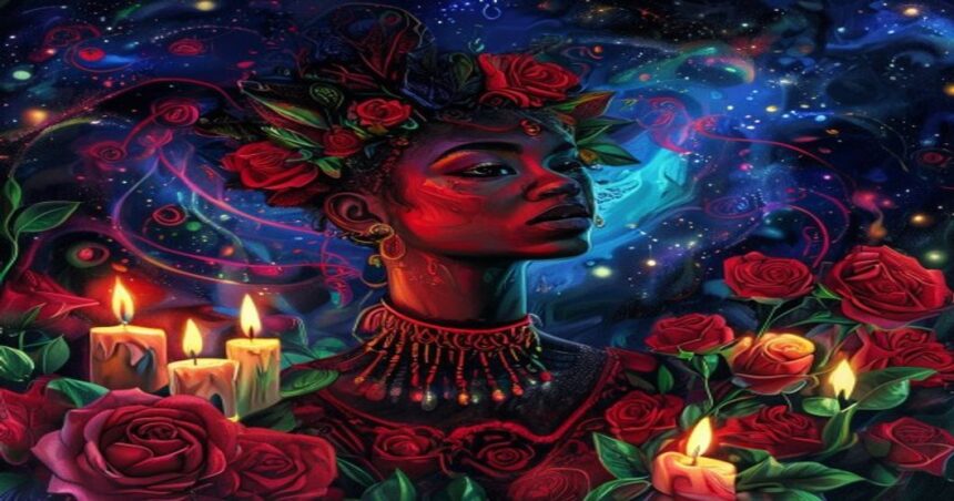 Imagem de destaque de Pomba-Gira em um ambiente místico